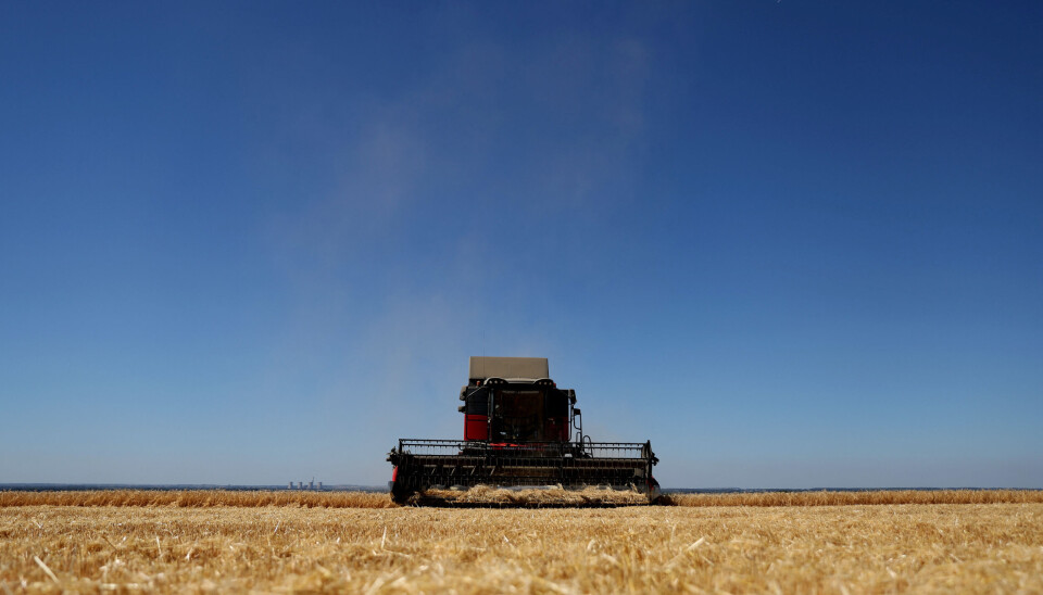 A farmer harvests his crops during the heatwave in Scampton, Lincolnshire, Britain, August 11, 2022. REUTERS/Carl Recine A farmer harvests his crops during the heatwave in Scampton, Lincolnshire, Britain, August 11, 2022. REUTERS/Carl Recine