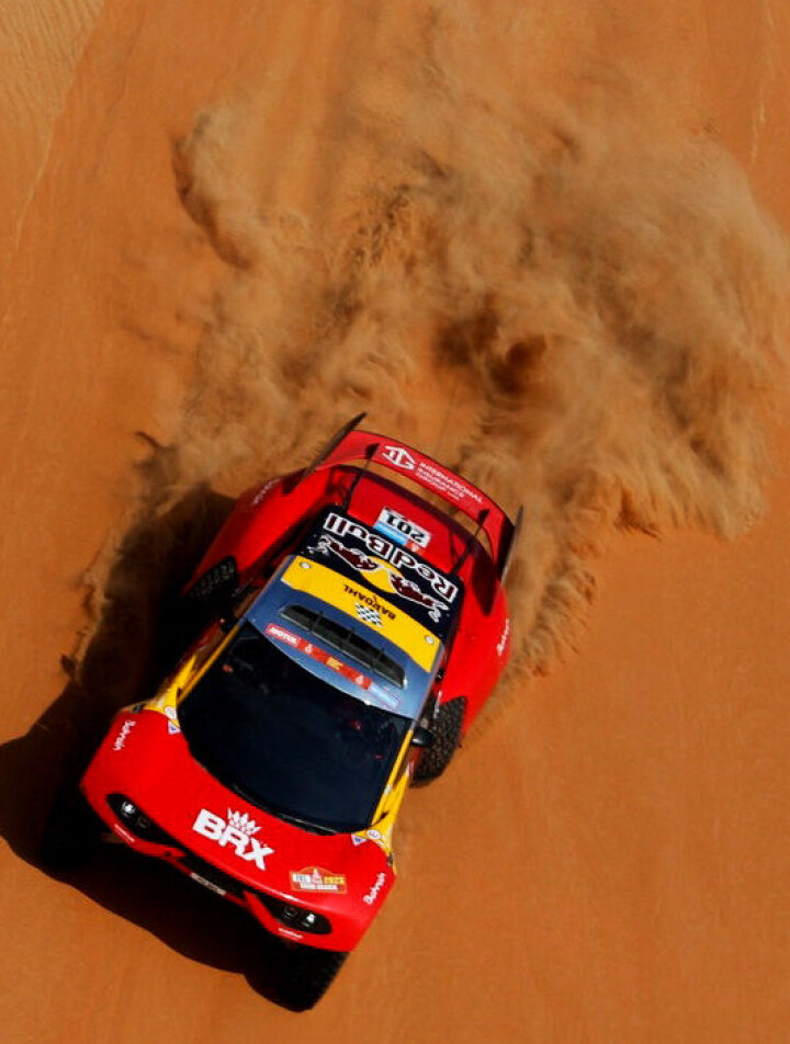 Rallying - Dakar Rally - Stage 11 - Shaybah to Empty Quarter Marathon - Saudi Arabia - January 12, 2023 Bahrain Raid Xtreme's Sebastien Loeb and co-driver Fabian Lurquin in action during stage 11 REUTERS/Hamad I Mohammed Rallying - Dakar Rally - Stage 11 - Shaybah to Empty Quarter Marathon - Saudi Arabia - January 12, 2023 Bahrain Raid Xtreme's Sebastien Loeb and co-driver Fabian Lurquin in action during stage 11 REUTERS/Hamad I Mohammed