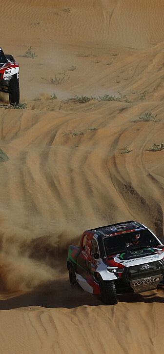 Rallying - Dakar Rally - Stage 13 - Shaybah to Al-Hofuf - Saudi Arabia - January 14, 2023 Overdrive Racing's Yazeed Al-Rajhi and co-driver Michael Orr and Century Racing Team's Mathieu Serradori and co-driver Loic Minaudier in action during stage 13 REUTERS/Hamad I Mohammed Rallying - Dakar Rally - Stage 13 - Shaybah to Al-Hofuf - Saudi Arabia - January 14, 2023 Overdrive Racing's Yazeed Al-Rajhi and co-driver Michael Orr and Century Racing Team's Mathieu Serradori and co-driver Loic Minaudier in action during stage 13 REUTERS/Hamad I Mohammed