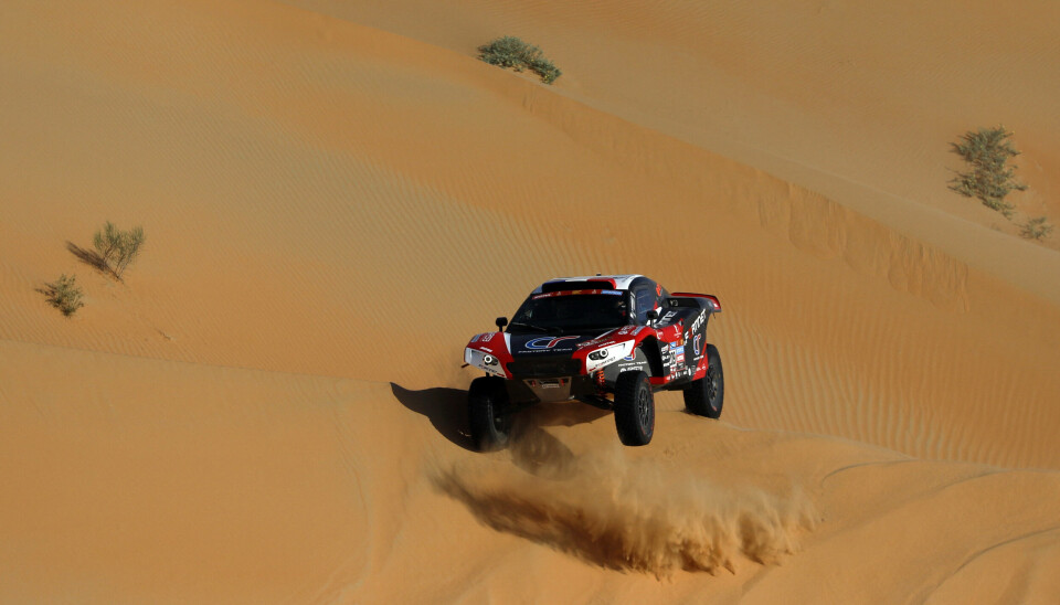 Rallying - Dakar Rally - Stage 13 - Shaybah to Al-Hofuf - Saudi Arabia - January 14, 2023 Century Racing Team's Mathieu Serradori and co-driver Loic Minaudier in action during stage 13 REUTERS/Hamad I Mohammed