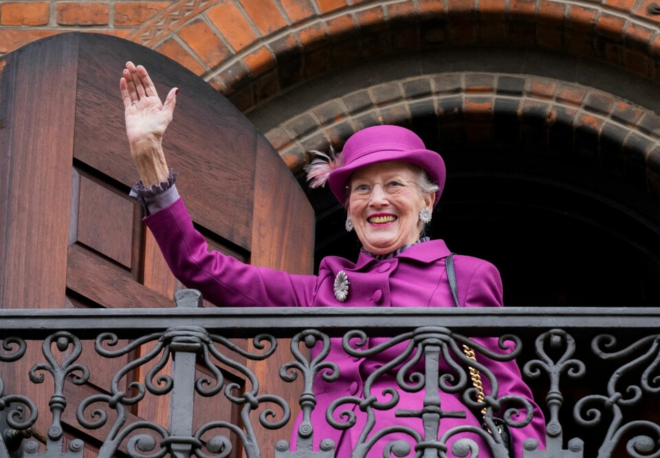 (FILES) In this file photo taken on November 12, 2022 Denmark's Queen Margrethe II waves to onlookers from the balcony of Copenhagen City Hall prior to celebrations of the Queen's 50-year reign, in Copenhagen, Denmark, on November 12, 2022. - Denmark's Queen Margrethe II, 82 is suffering from back problems and will 'undergo a major operation' at the end of the month, the royal household announced on February 8, 2023. (Photo by Martin Sylvest / Ritzau Scanpix / AFP) / Denmark OUT