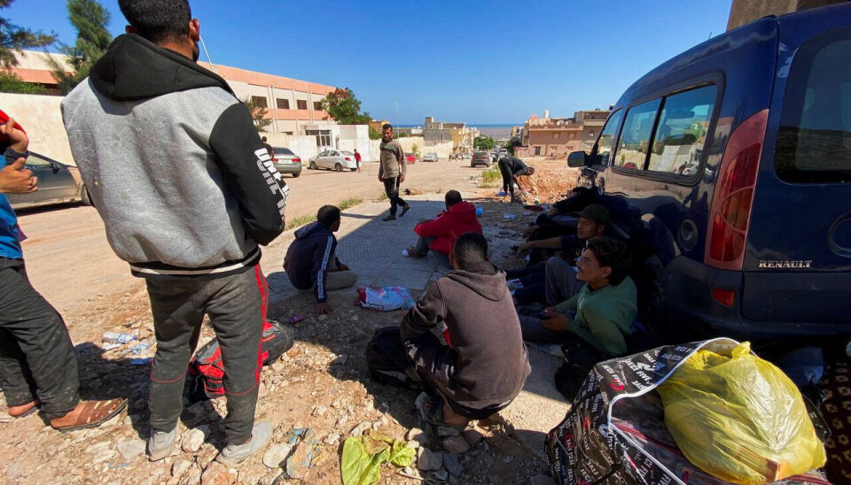 Egyptian workers are seen in the aftermath of the floods in Derna, Libya September 14, 2023. REUTERS/Esam Omran Al-Fetori Egyptian workers are seen in the aftermath of the floods in Derna, Libya September 14, 2023. REUTERS/Esam Omran Al-Fetori
