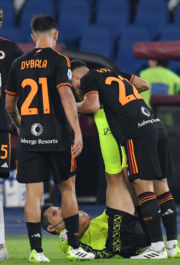 Soccer, Serie A match , Roma v Frosinone. Referee Matteo Marchetti during the Serie A match between Roma v Frosinone at Olympic stadium, Italy, October 01st, 2023. Photographer01 URN:73991336